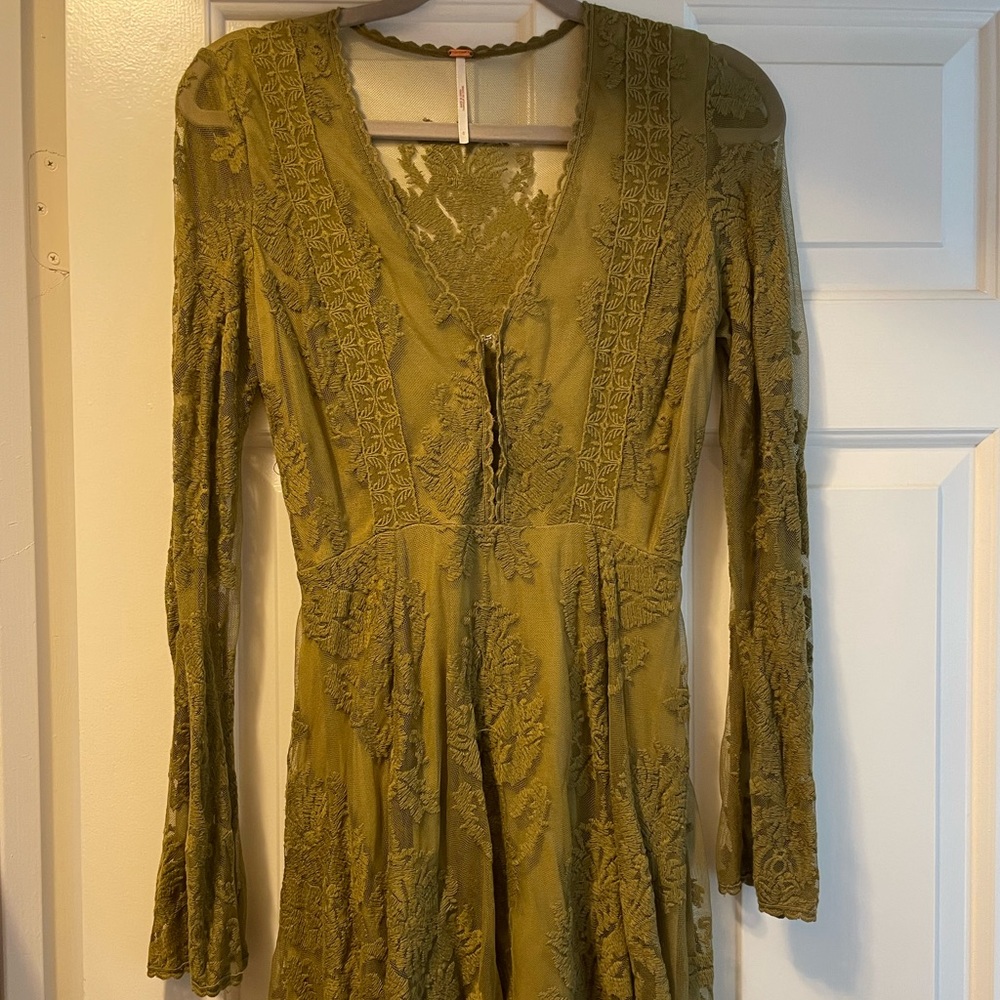 Ethereal Lace Green Dress